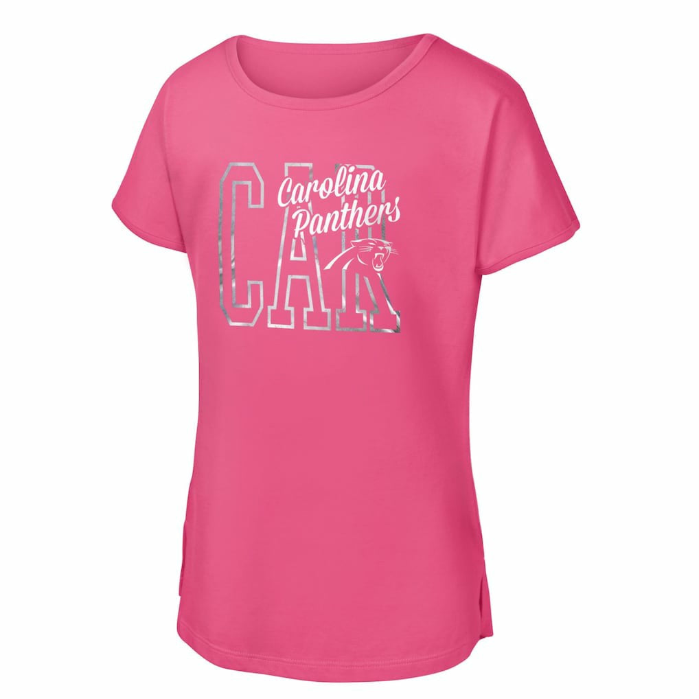Carolina Panthers Girls Youth Signal Caller Dolman T-Shirt Pink