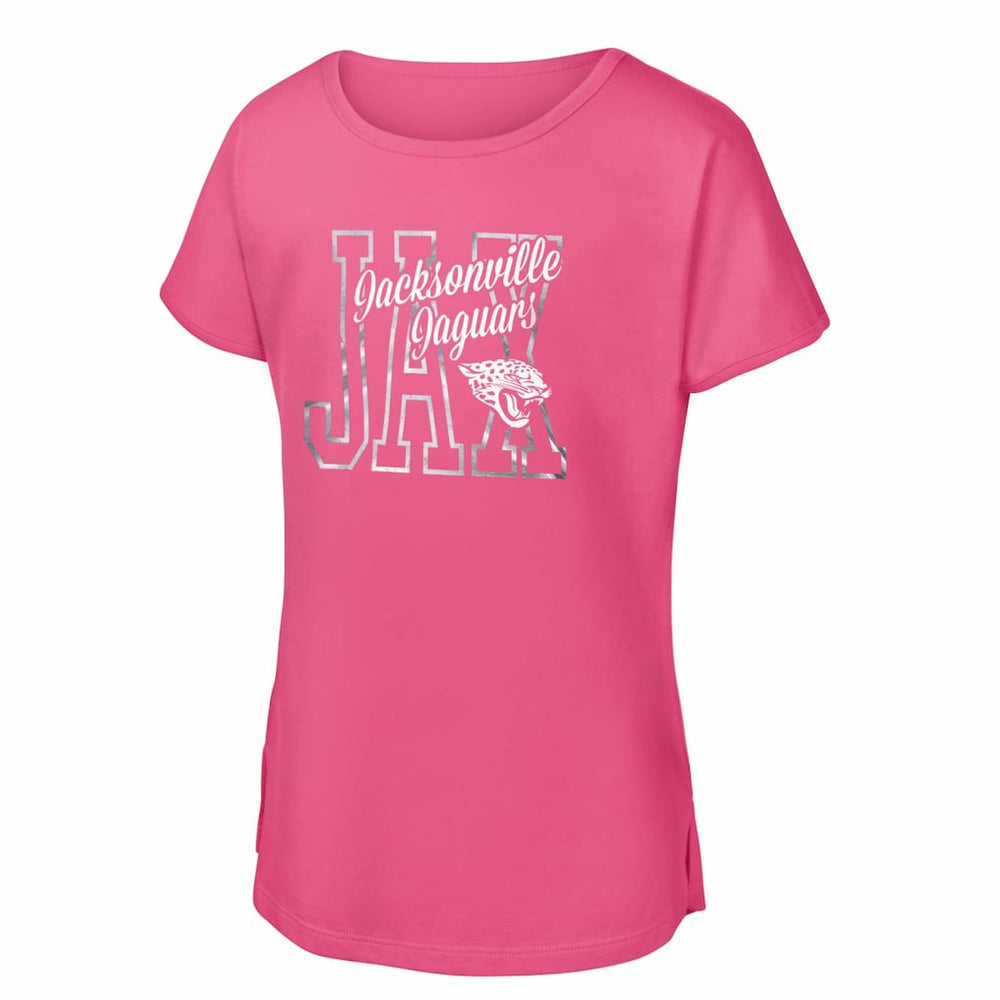 Jacksonville Jaguars Girls Youth Signal Caller Dolman T-Shirt Pink