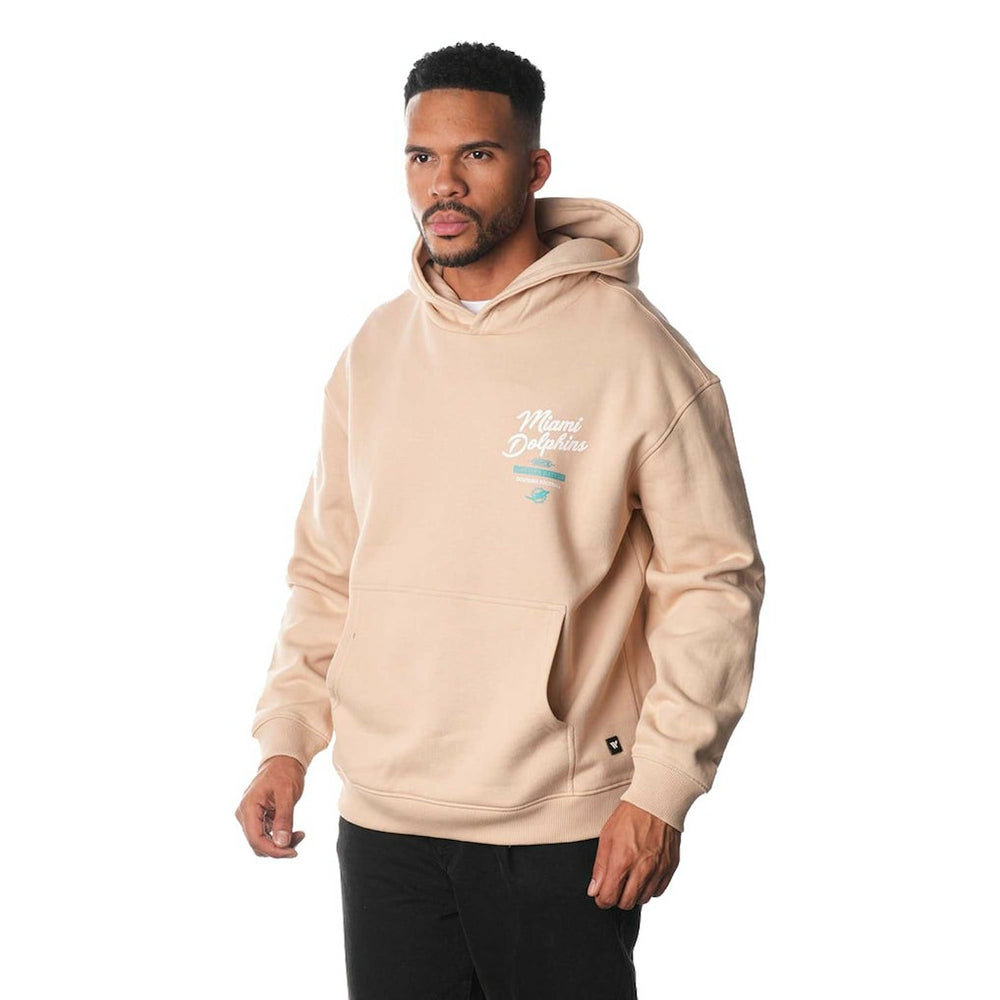 Miami Dolphins The Wild Collective Unisex Fleece Pullover Hoodie Cream