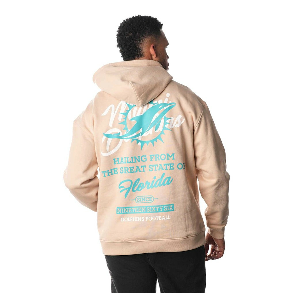 Miami Dolphins The Wild Collective Unisex Fleece Pullover Hoodie Cream