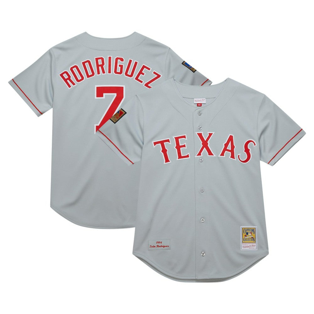 Ivan RodriguezTexas Rangers Mitchell & Ness 1994 Cooperstown Collection Authentic Dark Jersey - Gray Jerseys