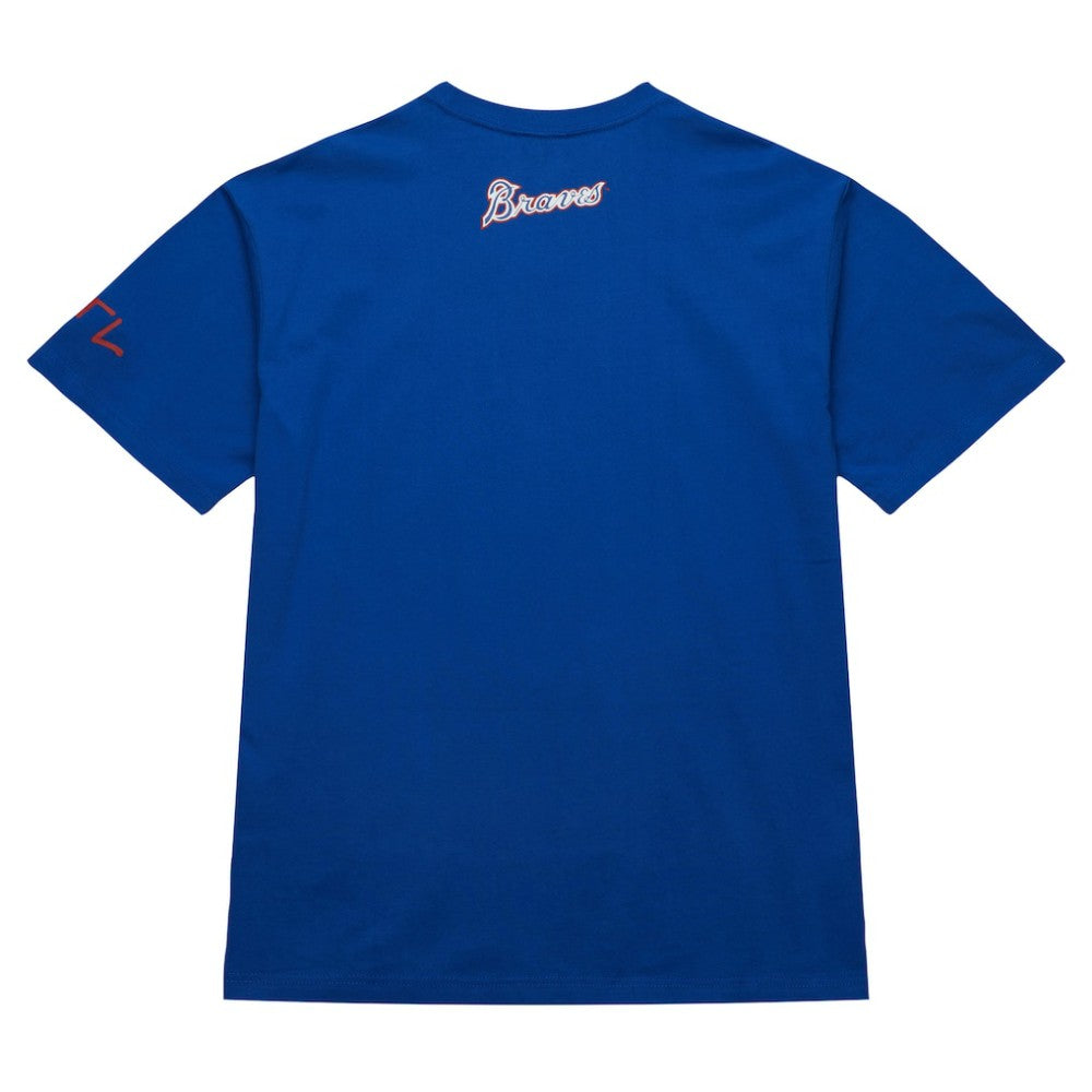 Hank Aaron Atlanta Braves Mitchell & Ness Cooperstown Collection Heavyweight Premium Player Vintage Logo T-Shirt - Royal T-shirts