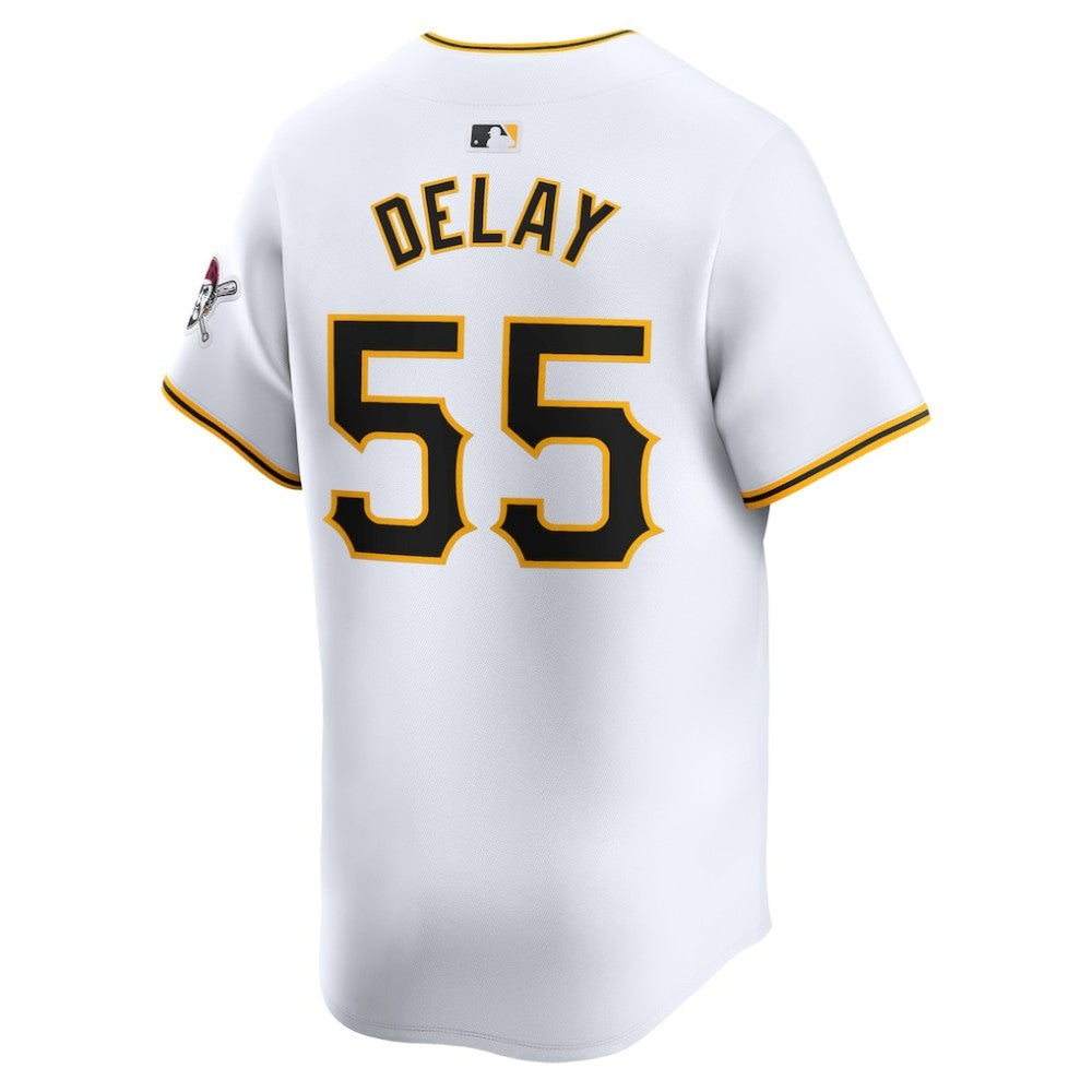Jason Delay Pittsburgh Pirates Nike Home Limited Player Jersey – White Jerseys