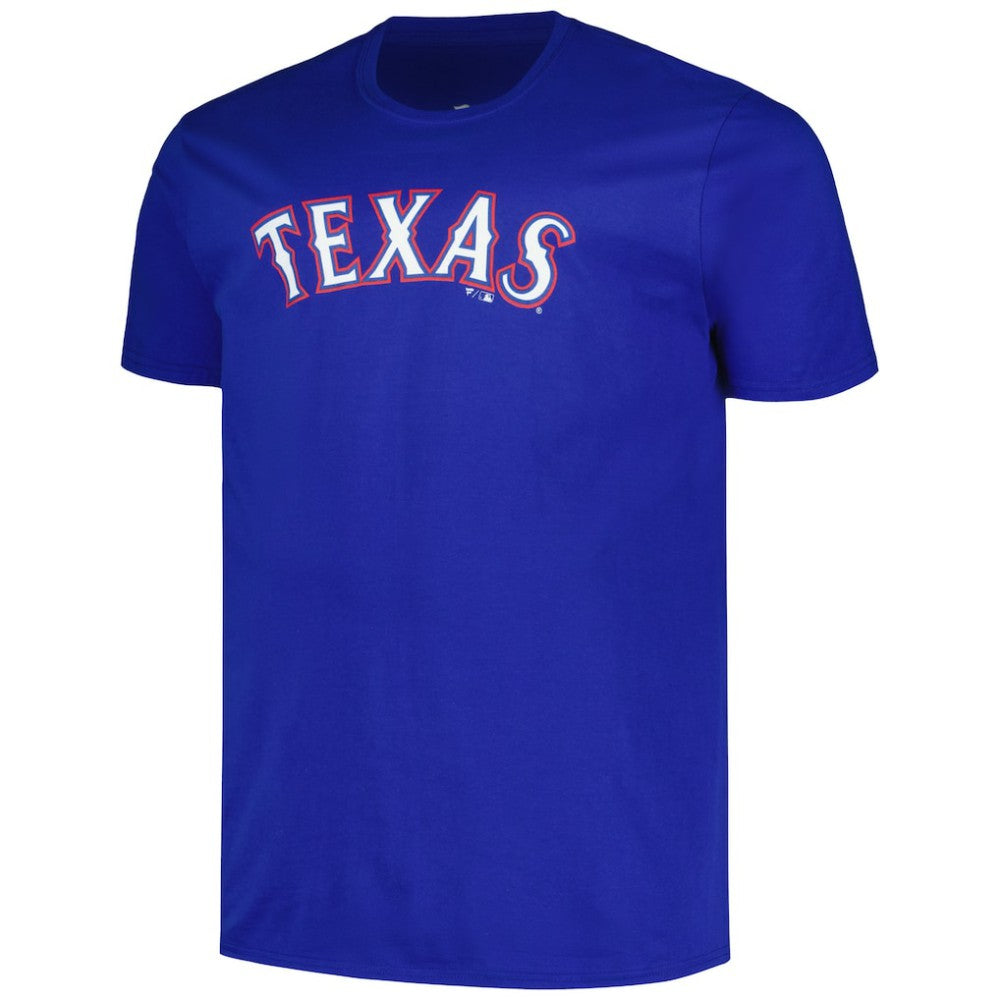 Wyatt Langford Texas Rangers Fanatics Big & Tall Name & Number T-Shirt - Royal T-shirts