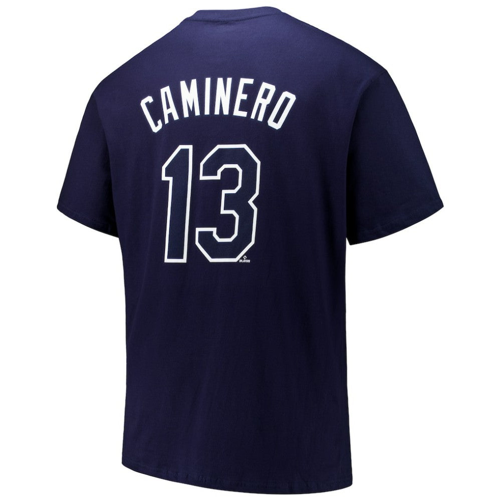 Junior Caminero Tampa Bay Rays Fanatics Big & Tall Name & Number T-Shirt - Navy T-shirts