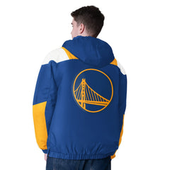 Golden State Warriors Starter Charger Half-Zip Pullover Jacket- Royal/Gold