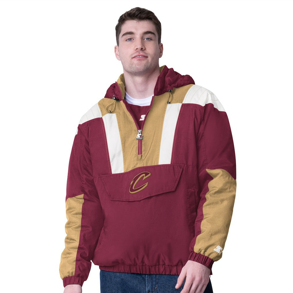 Cleveland Cavaliers Starter Charger Half-Zip Pullover Jacket- Wine/Gold