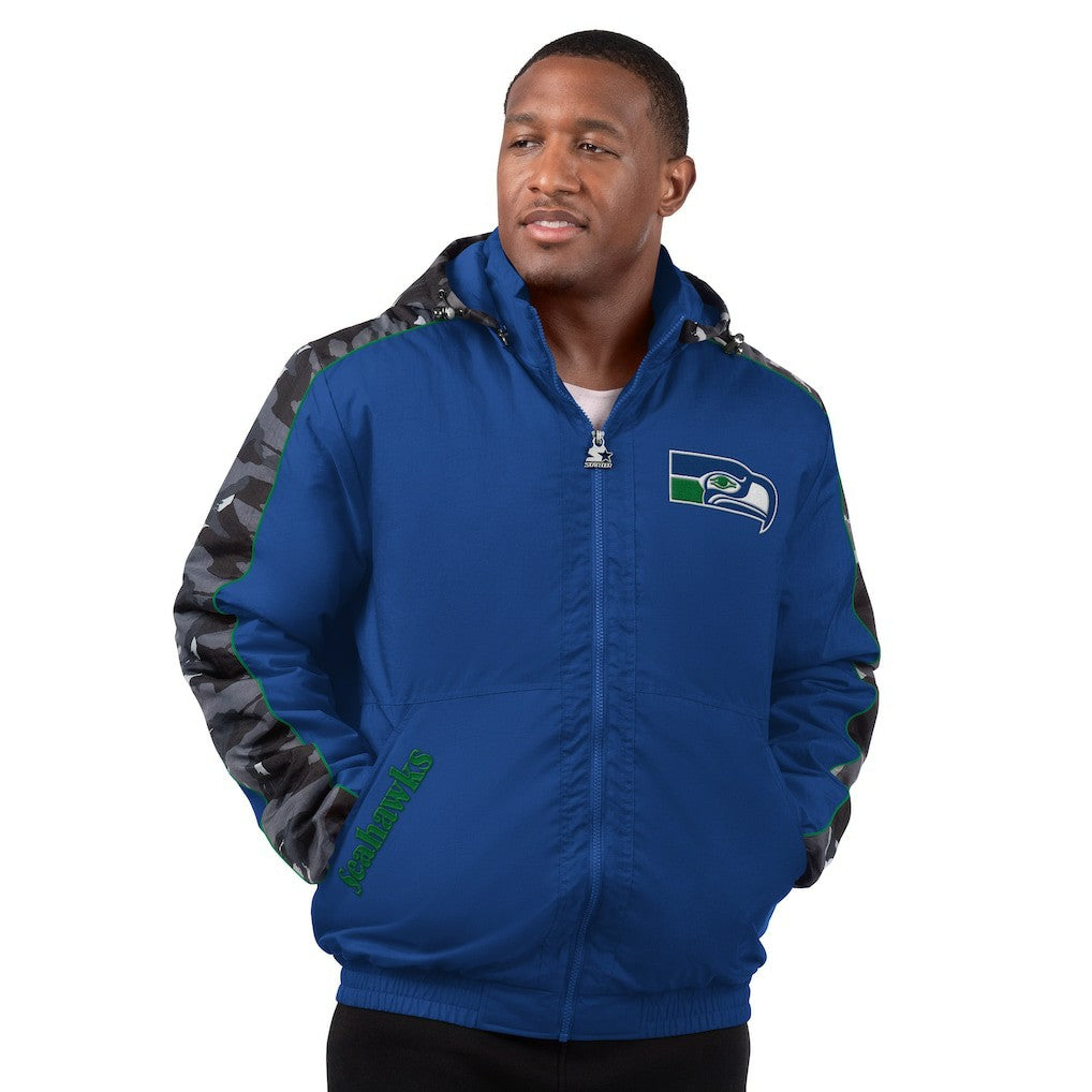 Seattle Seahawks Starter Thursday Night Gridiron Full-Zip Hoodie Jacket Royal