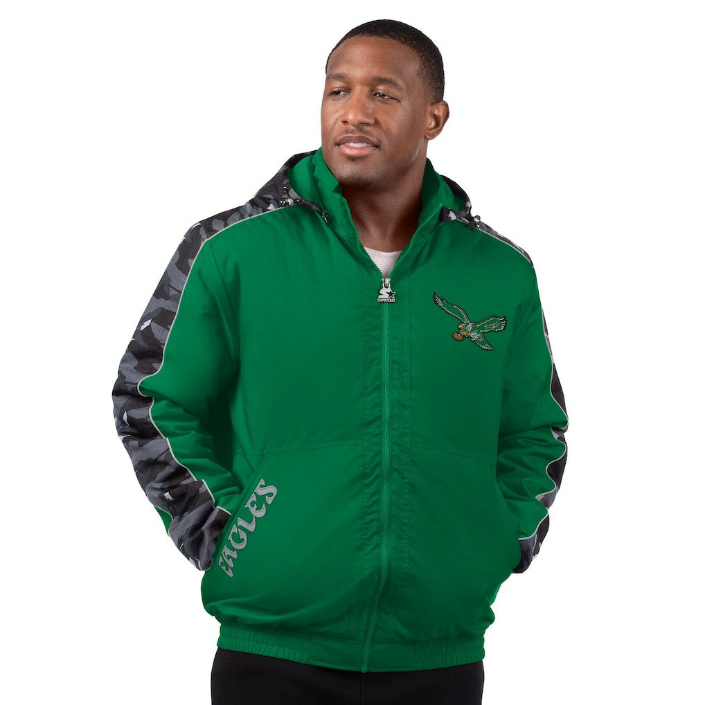 Philadelphia Eagles Starter Thursday Night Gridiron Full-Zip Hoodie Jacket Kelly Green