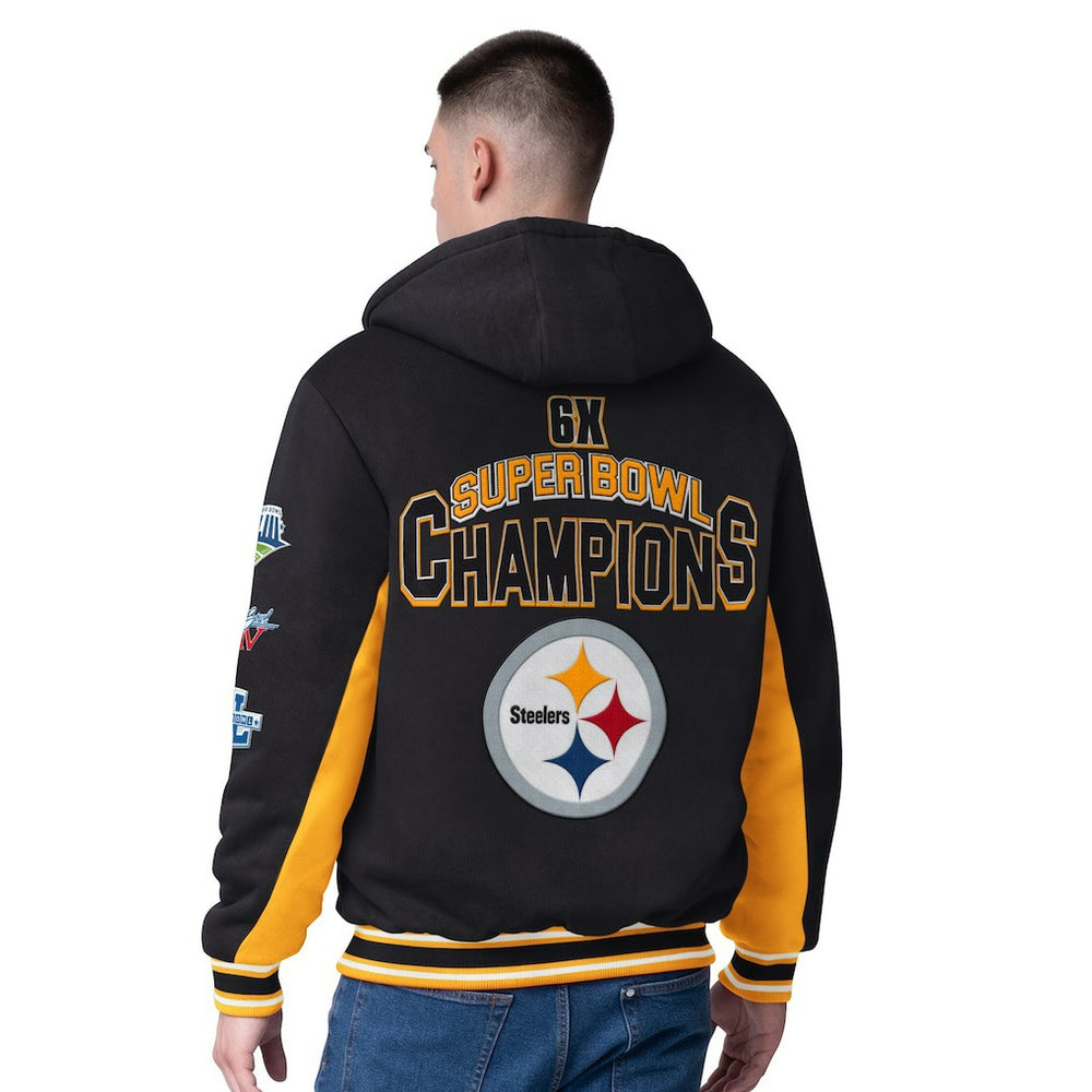 Pittsburgh Steelers G-III Extreme No Huddle Commemorative Full-Zip Hoodie Jacket Black