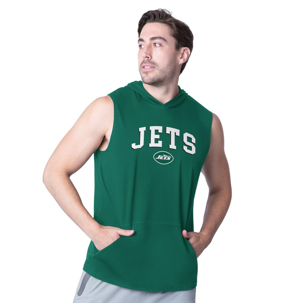New York Jets MSX by Michael Strahan Action Sleeveless Pullover Hoodie Green