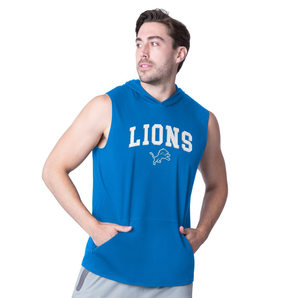 Detroit Lions MSX by Michael Strahan Action Sleeveless Pullover Hoodie Royal