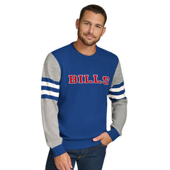 Buffalo Bills Tommy Hilfiger Acrylic Crewneck Pullover Sweater Royal/Heather Gray
