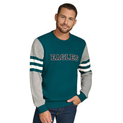 Philadelphia Eagles Tommy Hilfiger Acrylic Crewneck Pullover Sweater Green/Heather Gray