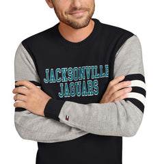 Jacksonville Jaguars Tommy Hilfiger Acrylic Crewneck Pullover Sweater Black/Heather Gray