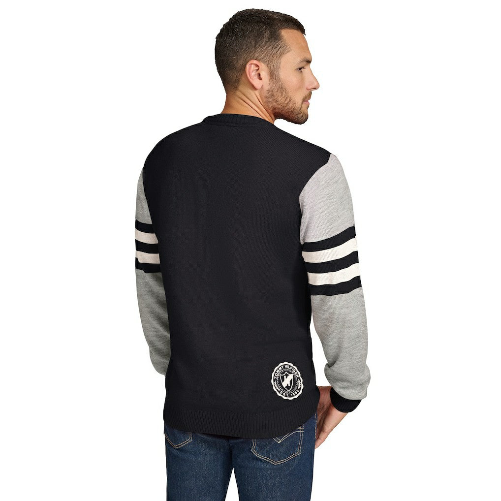 Cincinnati Bengals Tommy Hilfiger Acrylic Crewneck Pullover Sweater Black/Heather Gray