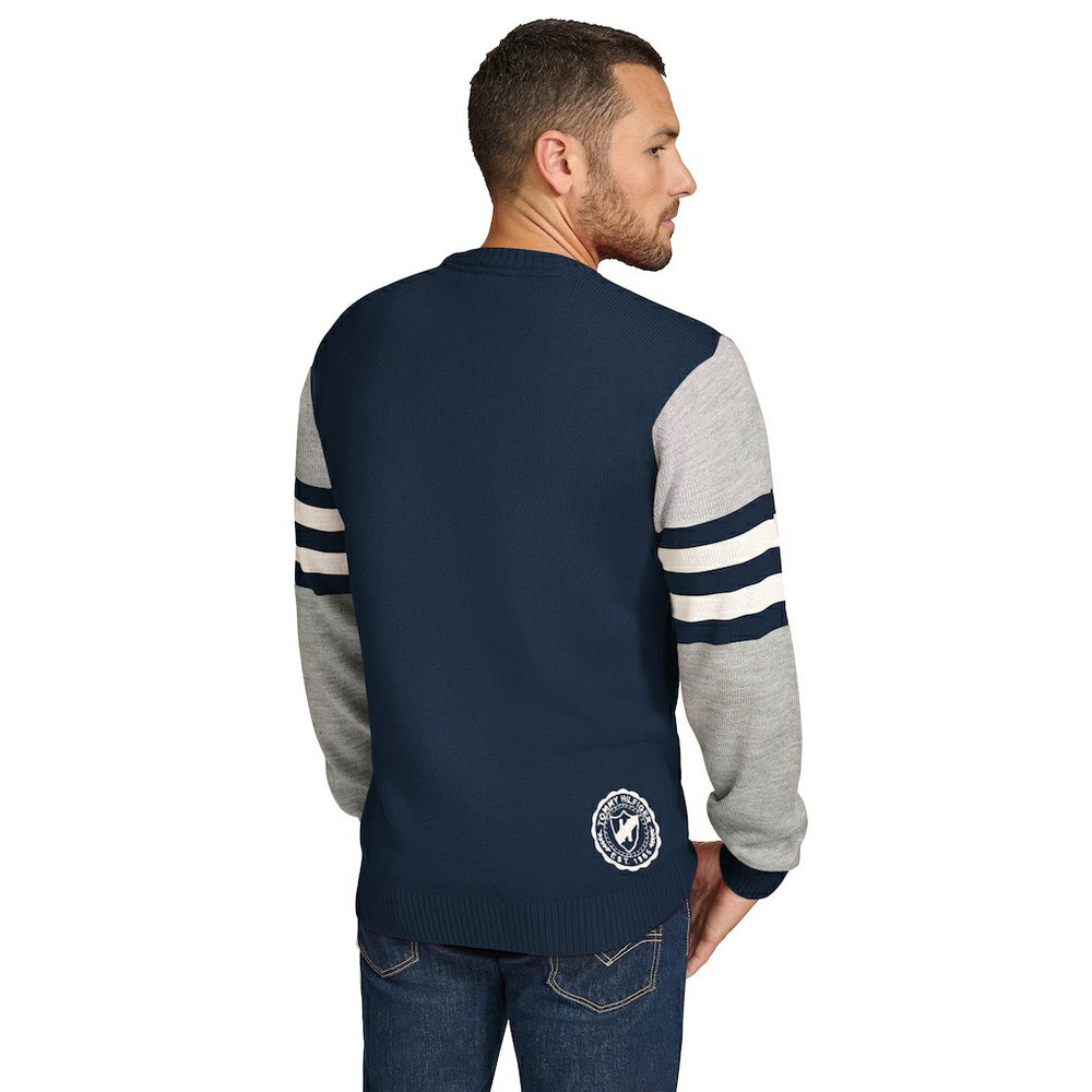Seattle Seahawks Tommy Hilfiger Acrylic Crewneck Pullover Sweater College Navy/Heather Gray