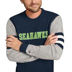 Seattle Seahawks Tommy Hilfiger Acrylic Crewneck Pullover Sweater College Navy/Heather Gray