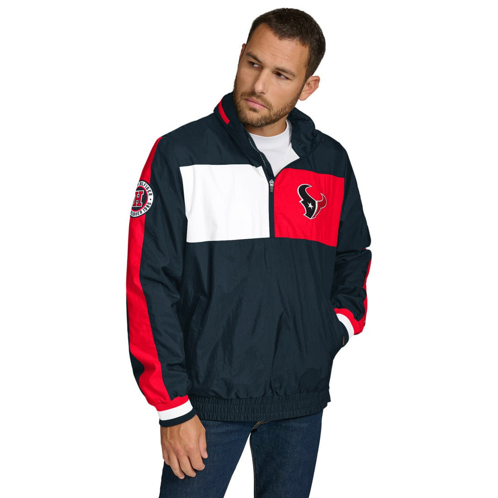 Houston Texans Tommy Hilfiger Gael Lightweight Half-Zip Pullover Hoodie Jacket Navy