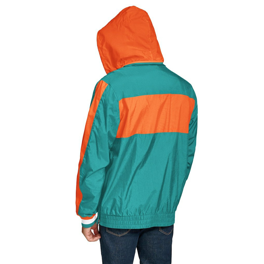 Miami Dolphins Tommy Hilfiger Gael Lightweight Half-Zip Hoodie Jacket Aqua