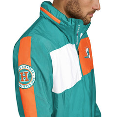 Miami Dolphins Tommy Hilfiger Gael Lightweight Half-Zip Hoodie Jacket Aqua