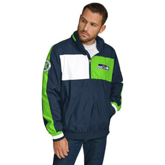 Seattle Seahawks Tommy Hilfiger Gael Lightweight Half-Zip Pullover Hoodie Jacket College Navy