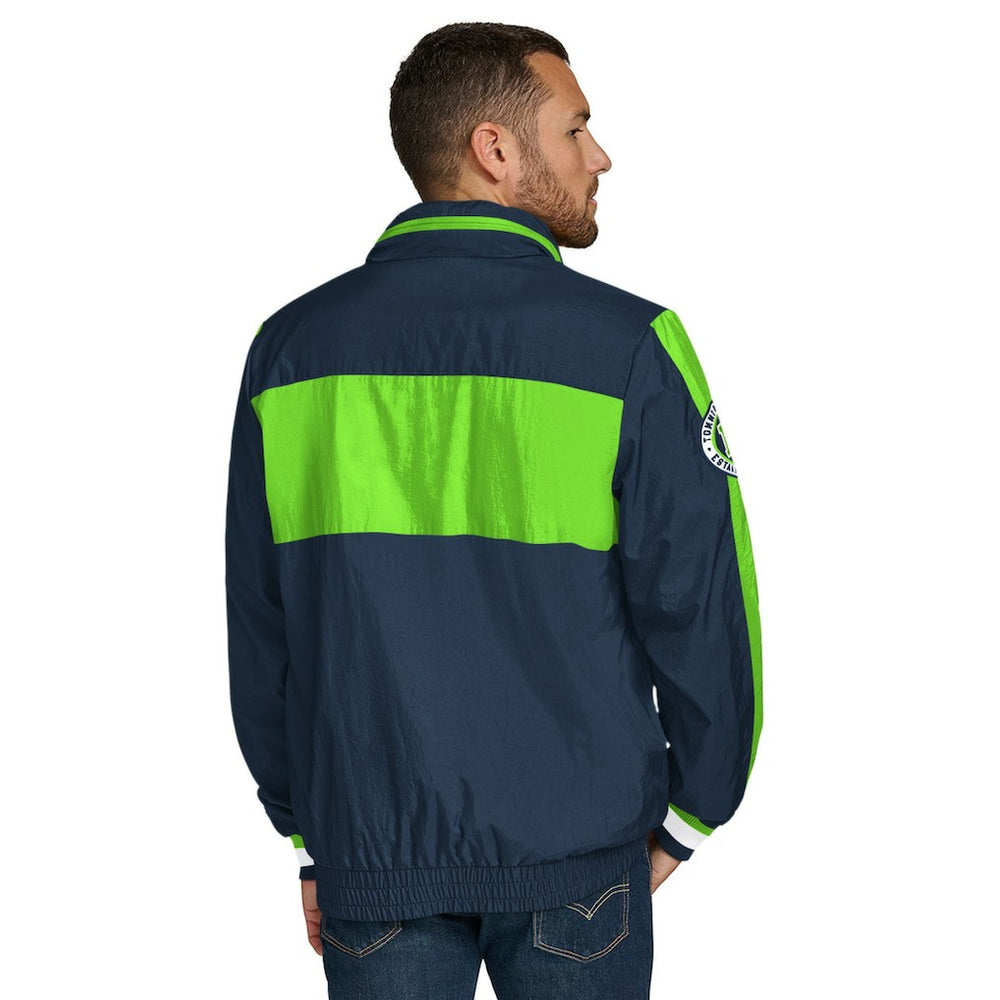 Seattle Seahawks Tommy Hilfiger Gael Lightweight Half-Zip Pullover Hoodie Jacket College Navy