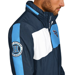 Tennessee Titans Tommy Hilfiger Gael Lightweight Half-Zip Hoodie Jacket Navy