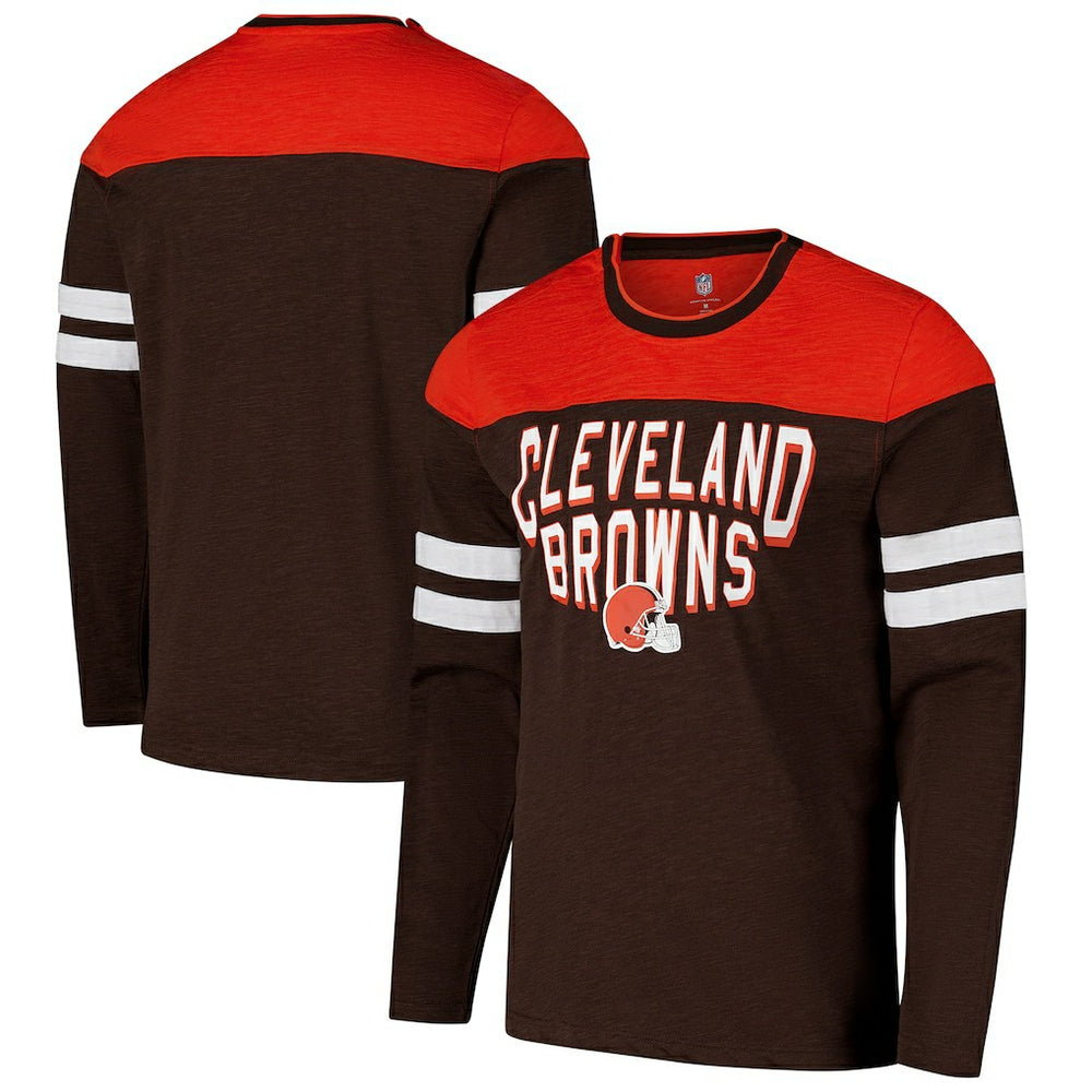 Cleveland Browns G-III Sports by Carl Banks Adaptive Hail Mary Long Sleeve T-Shirt Brown/Orange