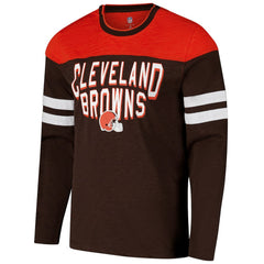 Cleveland Browns G-III Sports by Carl Banks Adaptive Hail Mary Long Sleeve T-Shirt Brown/Orange