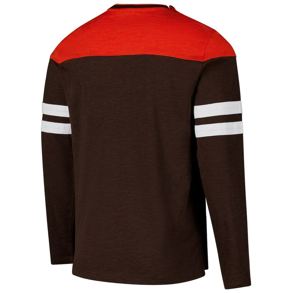 Cleveland Browns G-III Sports by Carl Banks Adaptive Hail Mary Long Sleeve T-Shirt Brown/Orange