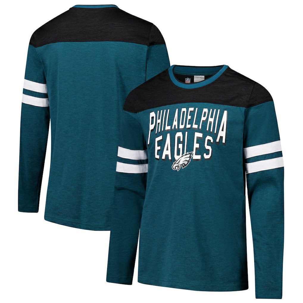 Philadelphia Eagles G-III Sports by Carl Banks Adaptive Hail Mary Long Sleeve T-Shirt Midnight Green/Black