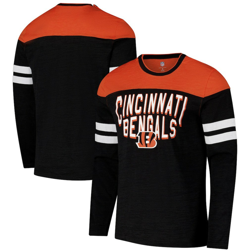 Cincinnati Bengals G-III Sports by Carl Banks Adaptive Hail Mary Long Sleeve T-Shirt Black/Orange