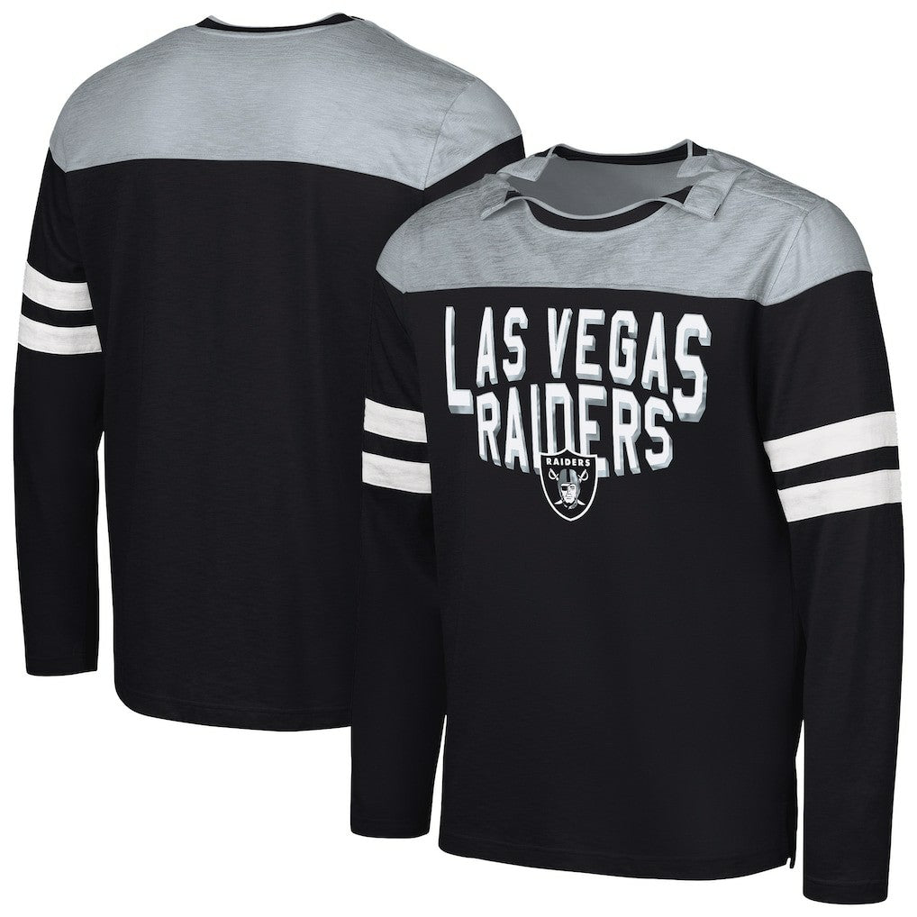 Las Vegas Raiders G-III Sports by Carl Banks Adaptive Hail Mary Long Sleeve T-Shirt Black/Silver
