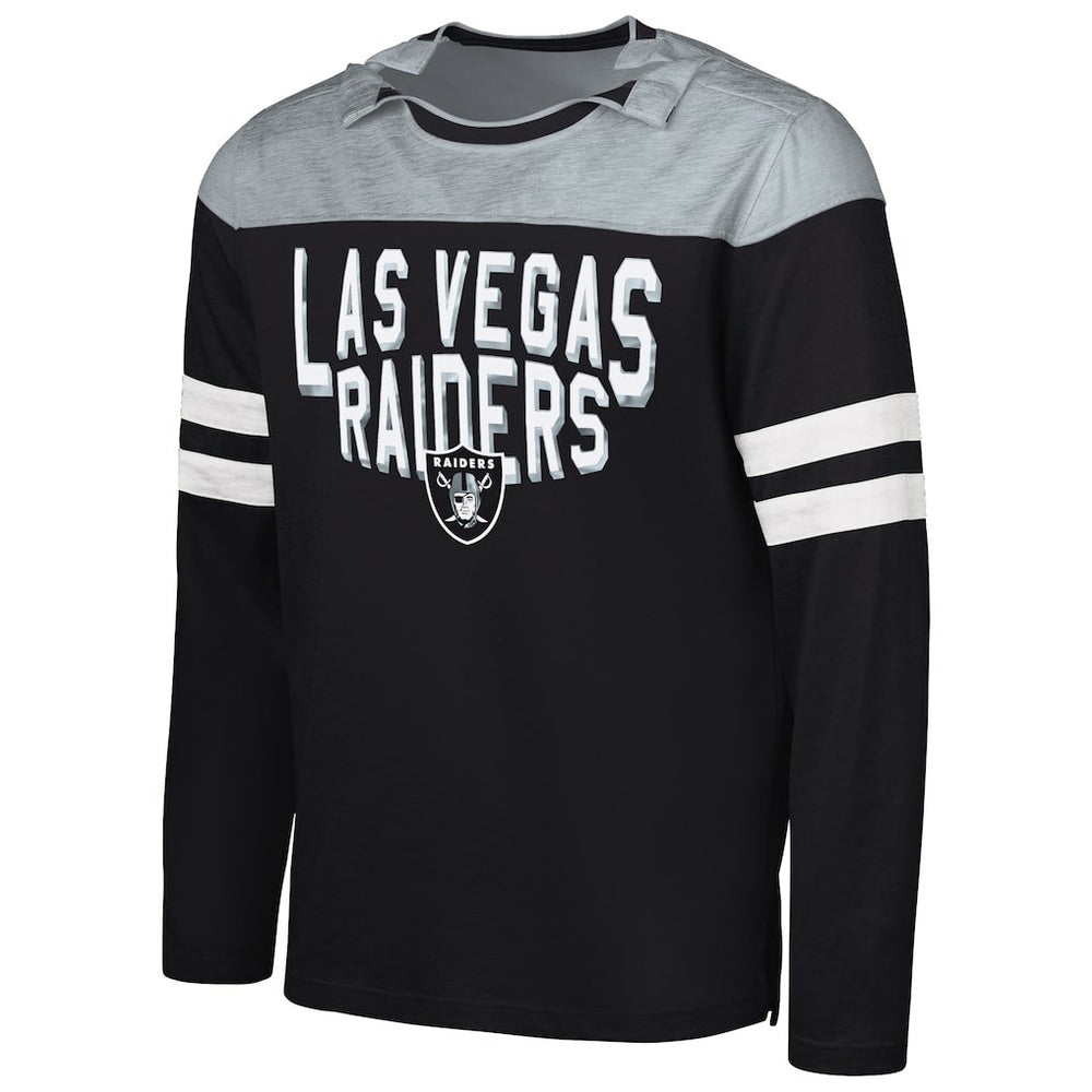 Las Vegas Raiders G-III Sports by Carl Banks Adaptive Hail Mary Long Sleeve T-Shirt Black/Silver