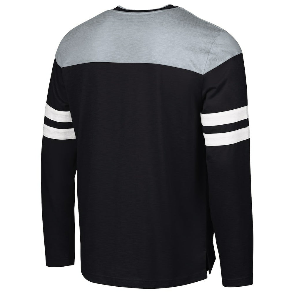 Las Vegas Raiders G-III Sports by Carl Banks Adaptive Hail Mary Long Sleeve T-Shirt Black/Silver