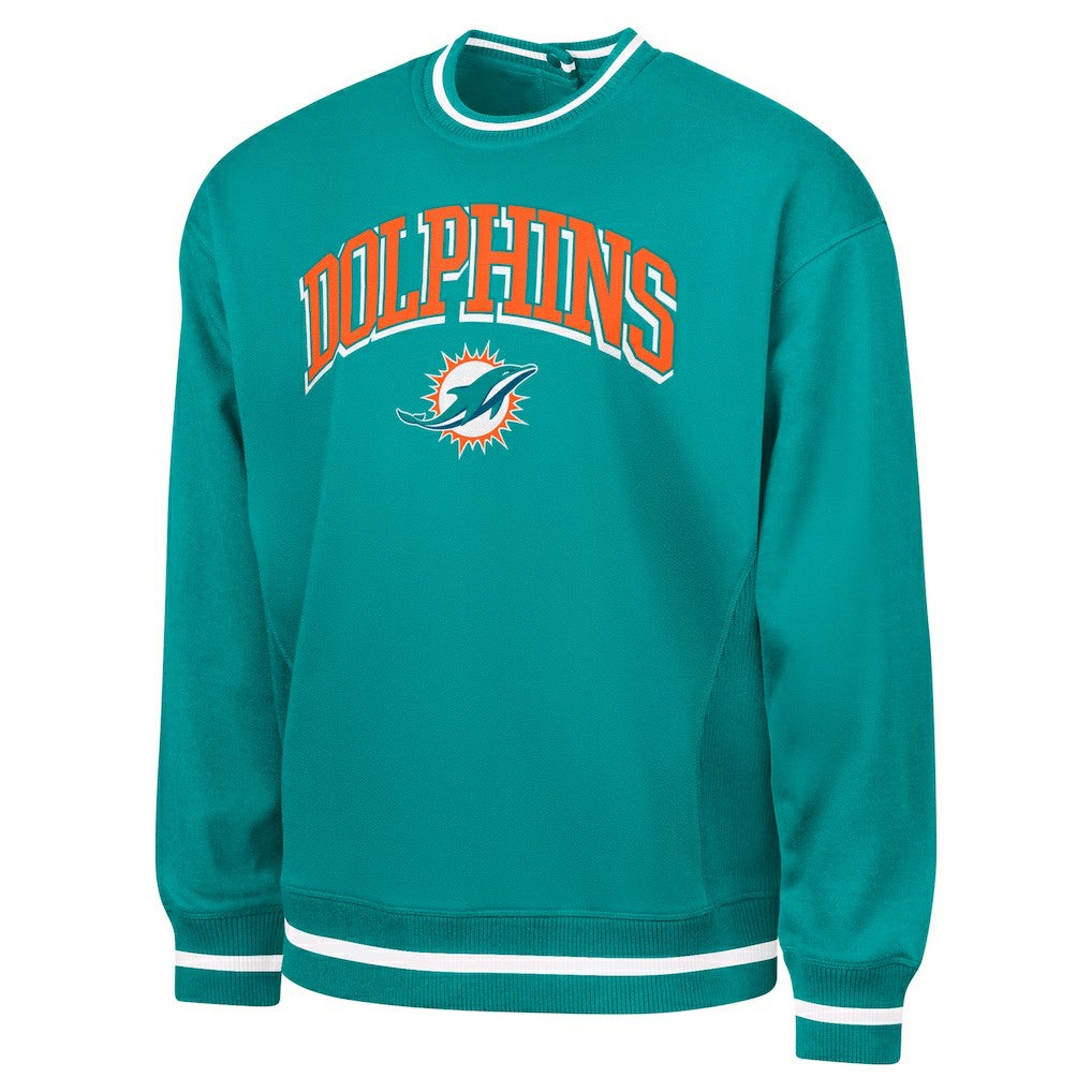Miami Dolphins G-III Sports by Carl Banks Adaptive Blocker Fleece Pullover Sweatshirt Aqua