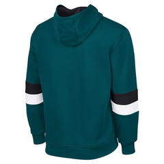 Philadelphia Eagles G-III Sports by Carl BanksMen's Adaptive Faceoff Pullover Hoodie Midnight Green/Black