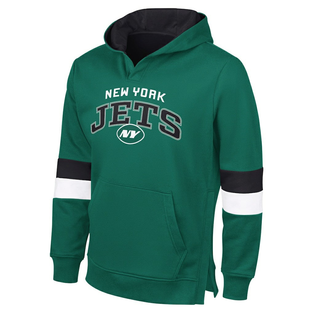 New York Jets G-III Sports by Carl BanksMen's Adaptive Faceoff Pullover Hoodie Green/Gray