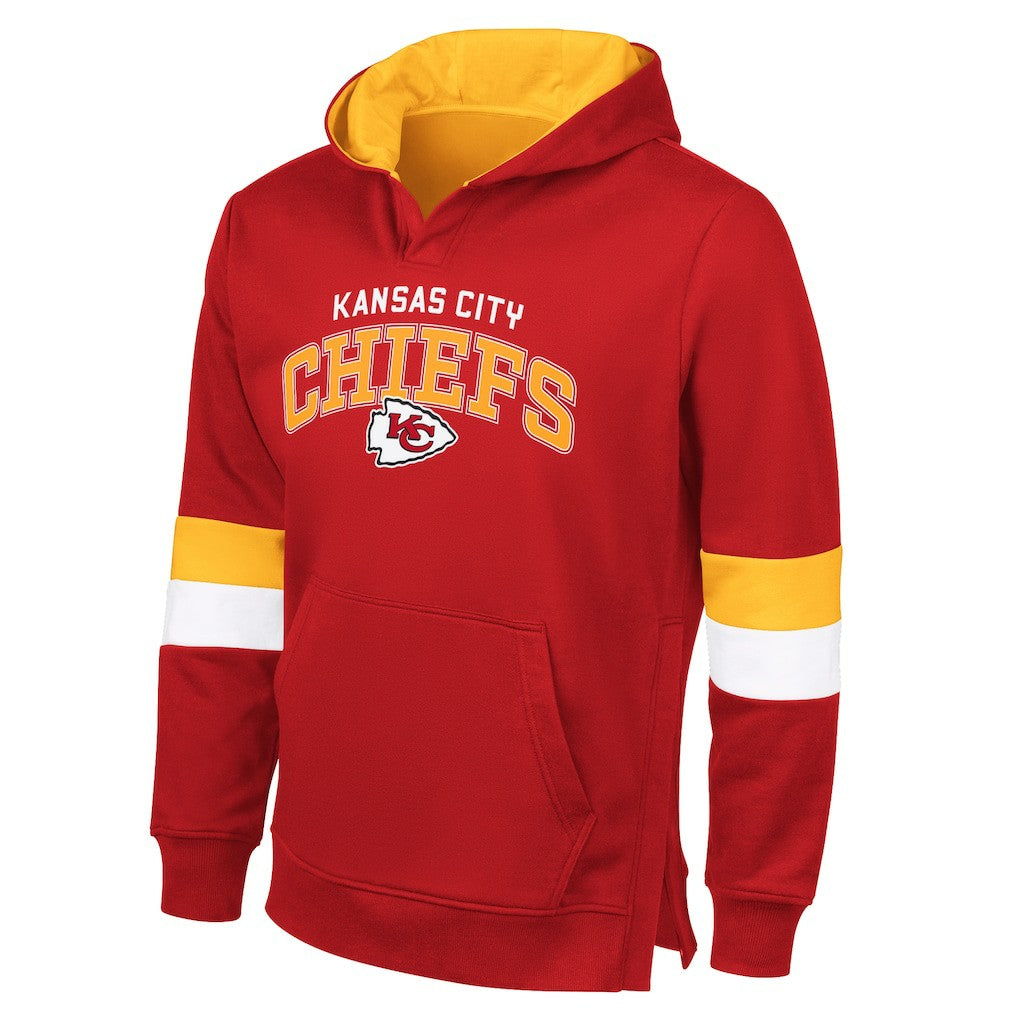 Kansas City Chiefs G-III Sports by Carl Banks Adaptive Faceoff Pullover Hoodie Red/Gold