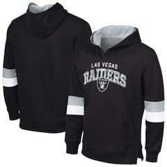 Las Vegas Raiders G-III Sports by Carl Banks Adaptive Faceoff Pullover Hoodie Black/Silver