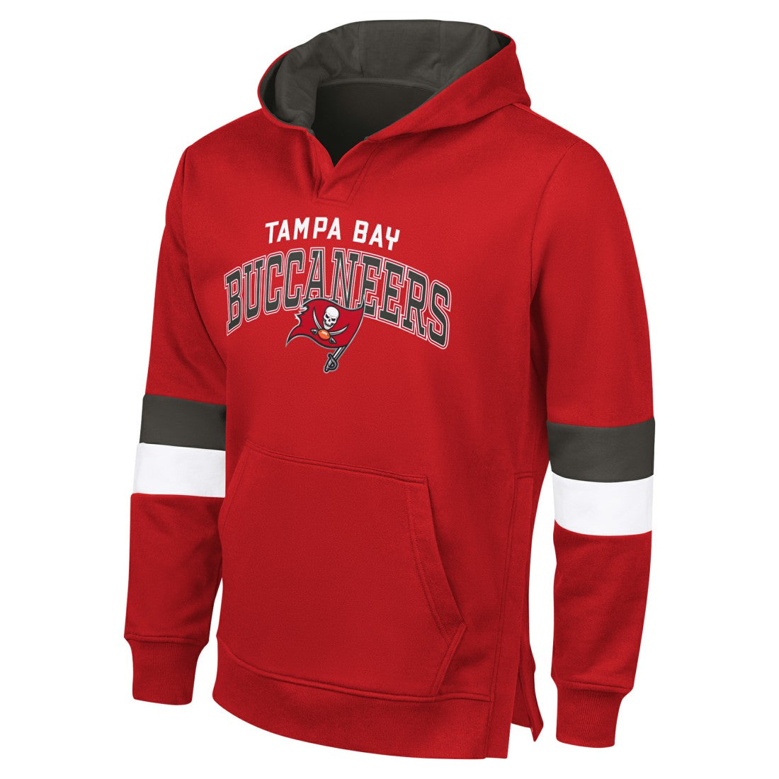 Tampa Bay Buccaneers G-III Sports by Carl BanksMen's Adaptive Faceoff Pullover Hoodie Red/Pewter