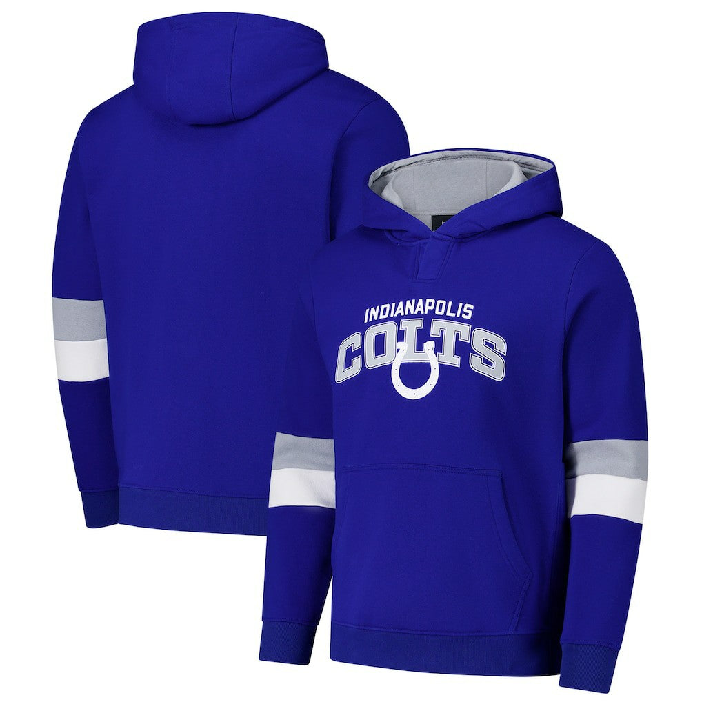 Indianapolis Colts G-III Sports by Carl Banks Adaptive Faceoff Pullover Hoodie Royal/Silver