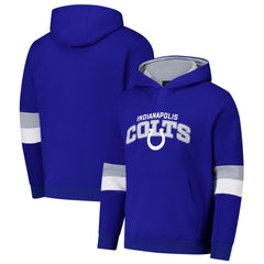 Indianapolis Colts G-III Sports by Carl Banks Adaptive Faceoff Pullover Hoodie Royal/Silver