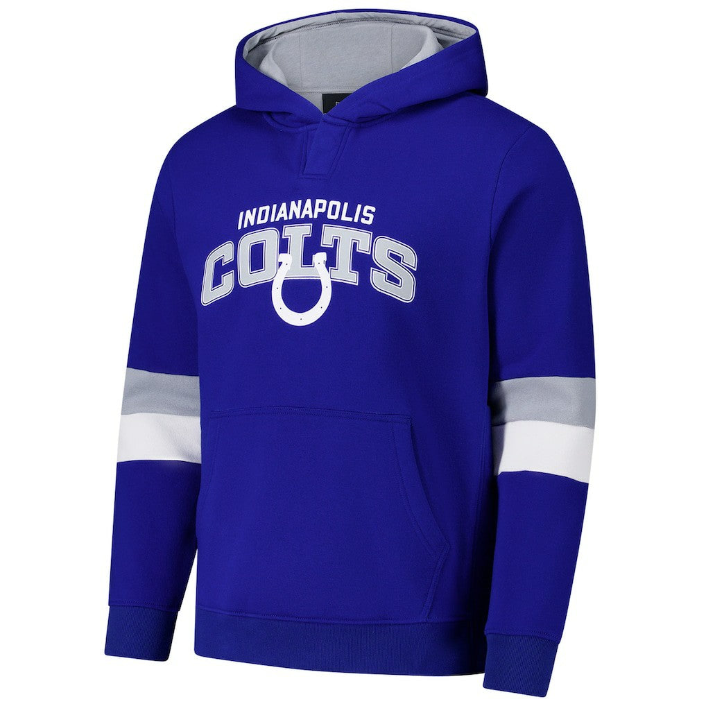 Indianapolis Colts G-III Sports by Carl Banks Adaptive Faceoff Pullover Hoodie Royal/Silver