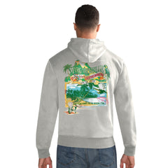 New York Jets Margaritaville Time Flies Garment Dyed Pullover Hoodie Gray