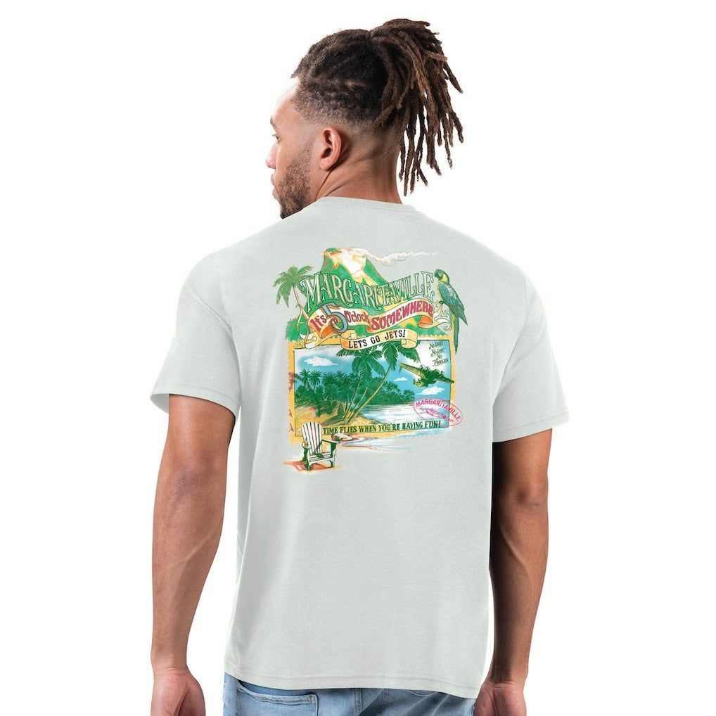 New York Jets Margaritaville Time Flies T-Shirt Gray