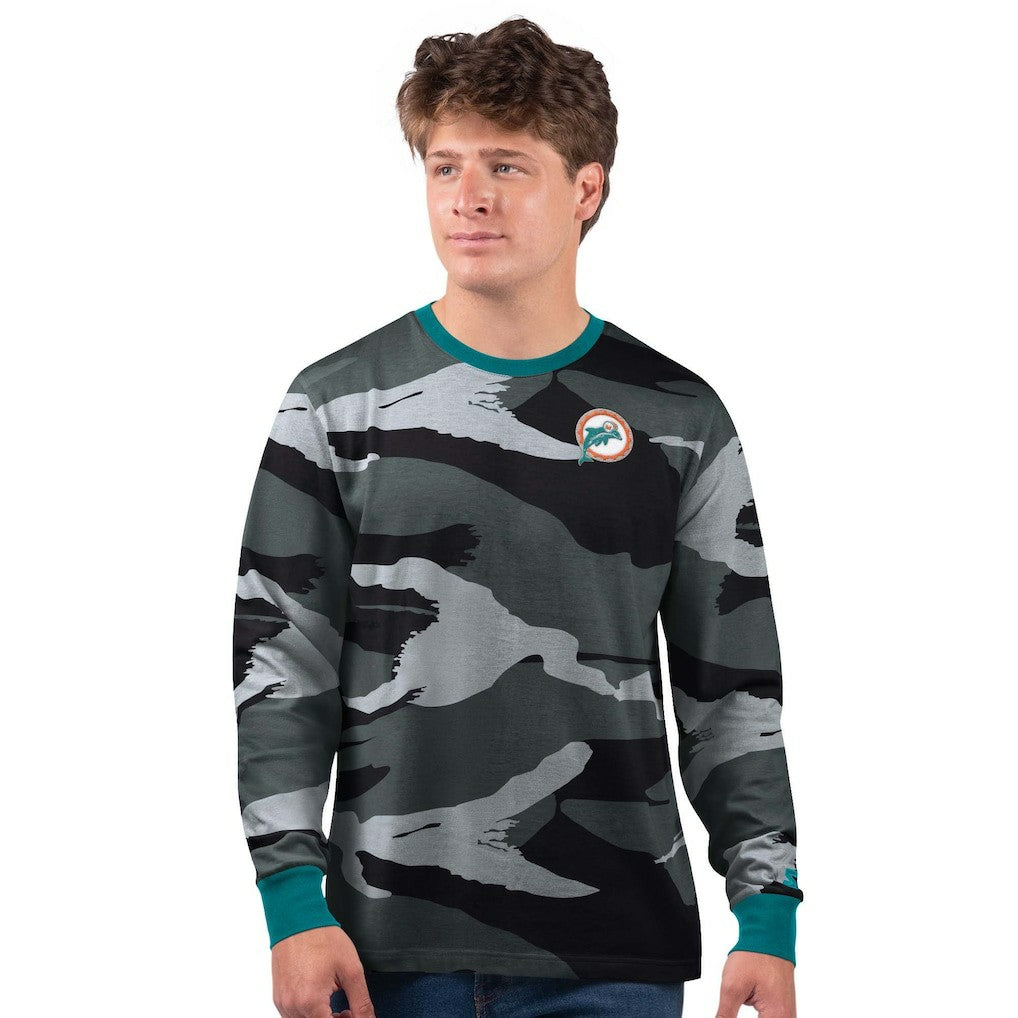 Miami Dolphins Starter Thursday Night Gridiron Vintage Logo Long Sleeve T-Shirt Gray/Charcoal