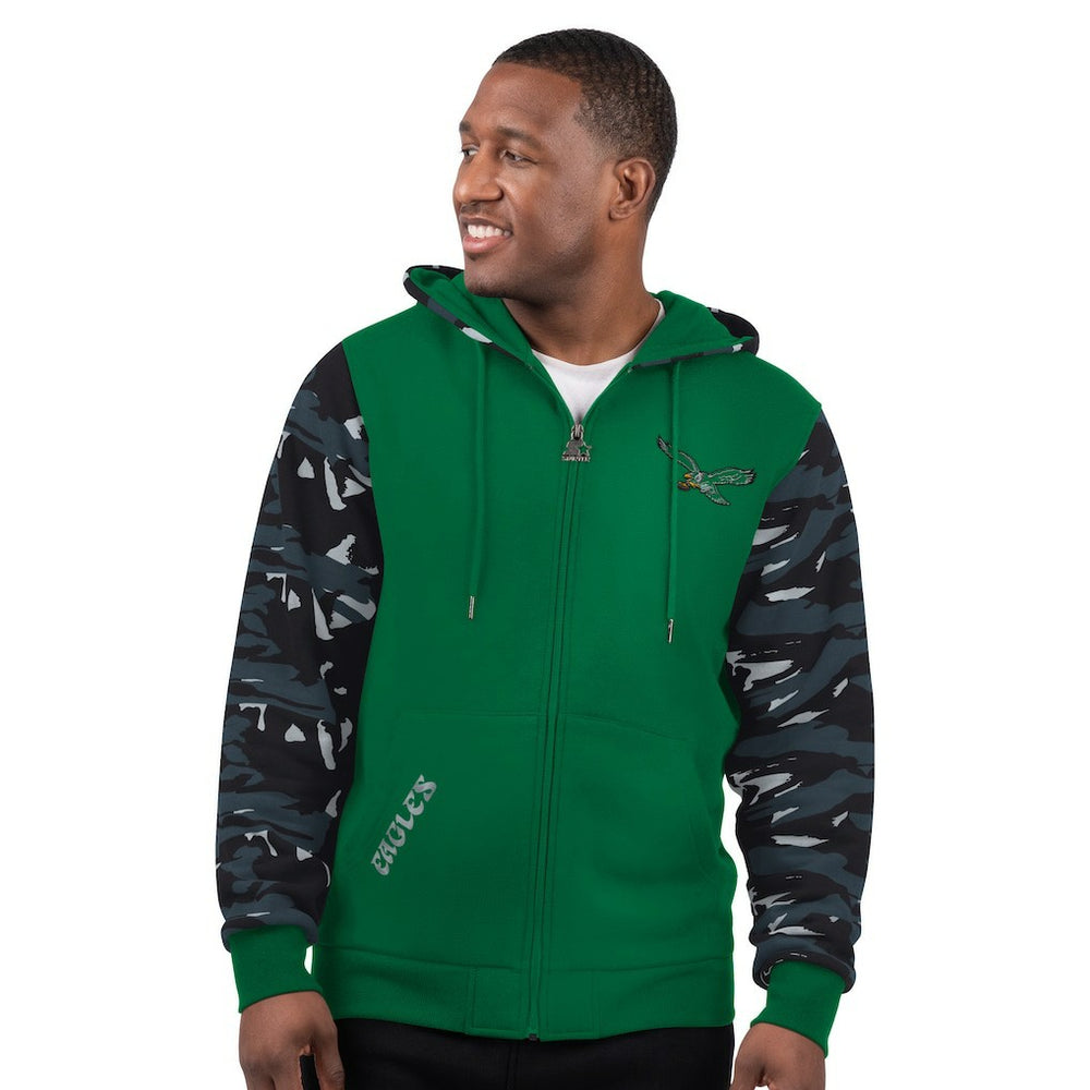 Philadelphia Eagles Starter Thursday Night Gridiron Vintage Logo Full-Zip Hoodie Kelly Green