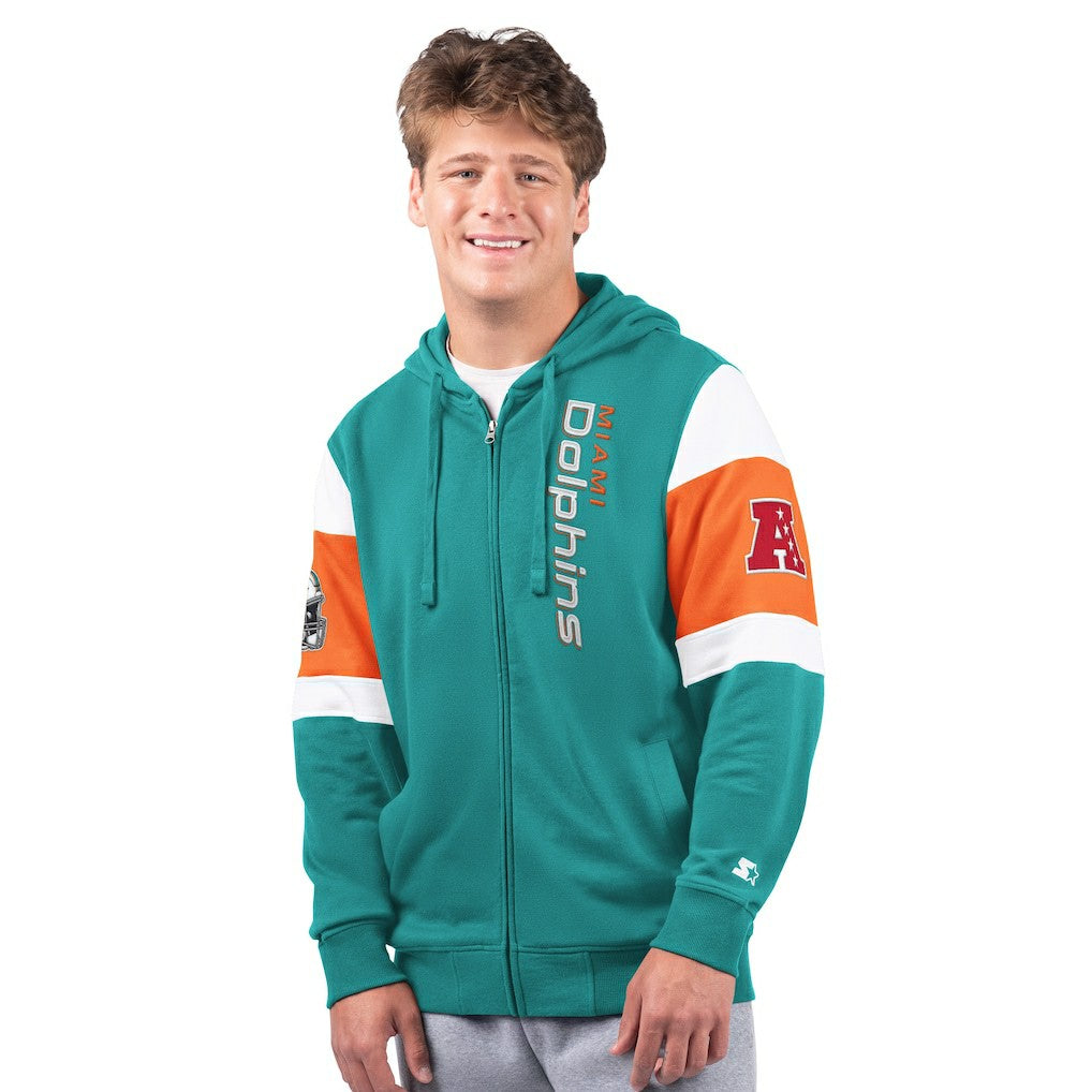 Miami Dolphins Starter Extreme Full-Zip Hoodie Aqua
